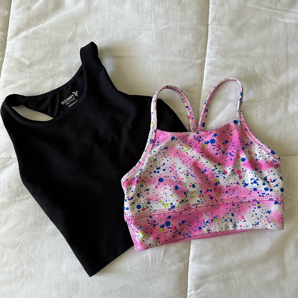 Old Navy Black and Pink girls sports bra Tops